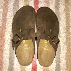 Birkenstock Boston Brown Suede Leather